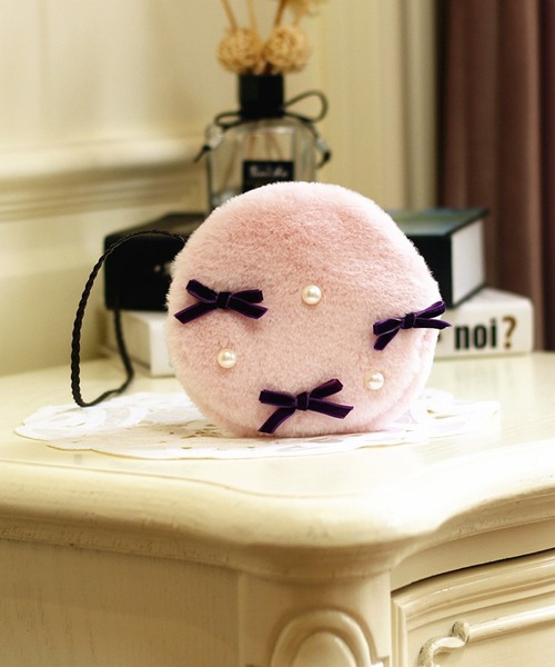 CERCA（チェルカ）の「lulunoix/リボンパールファーショルダーバッグ N15312（ショルダーバッグ・キッズ・ホワイト/ピンク/イエロー/ベビーピンク・FREE）」の4枚目の写真