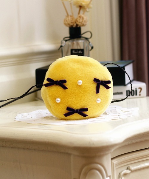 CERCA（チェルカ）の「lulunoix/リボンパールファーショルダーバッグ N15312（ショルダーバッグ・キッズ・ホワイト/ピンク/イエロー/ベビーピンク・FREE）」の3枚目の写真