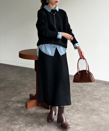 プルオーバー×スカートニットSETUP