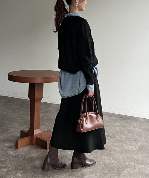 Chez toi（シェトワ）の「プルオーバー×スカートニットSETUP（つなぎ/オールインワン・レディース・モカ/グレー/ブラック・FREE）」の10枚目の写真