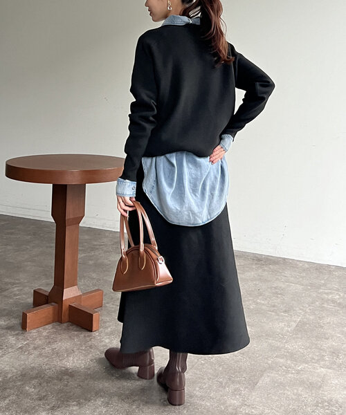 Chez toi（シェトワ）の「プルオーバー×スカートニットSETUP（つなぎ/オールインワン・レディース・モカ/グレー/ブラック・FREE）」の12枚目の写真