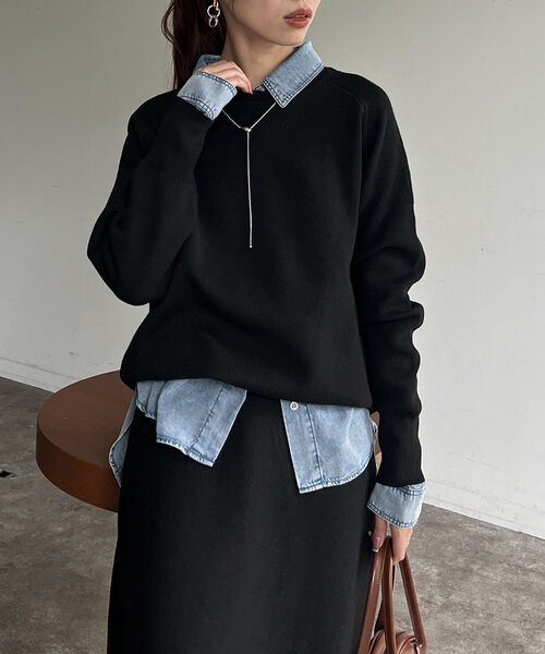 Chez toi（シェトワ）の「プルオーバー×スカートニットSETUP（つなぎ/オールインワン・レディース・モカ/グレー/ブラック・FREE）」の13枚目の写真