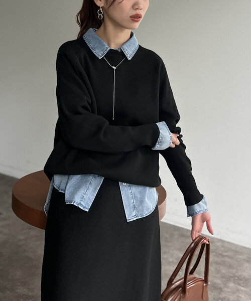 Chez toi（シェトワ）の「プルオーバー×スカートニットSETUP（つなぎ/オールインワン・レディース・モカ/グレー/ブラック・FREE）」の14枚目の写真