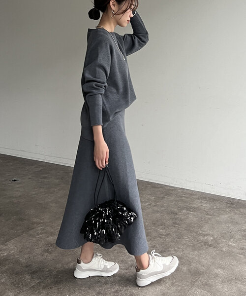 Chez toi（シェトワ）の「プルオーバー×スカートニットSETUP（つなぎ/オールインワン・レディース・モカ/グレー/ブラック・FREE）」の22枚目の写真