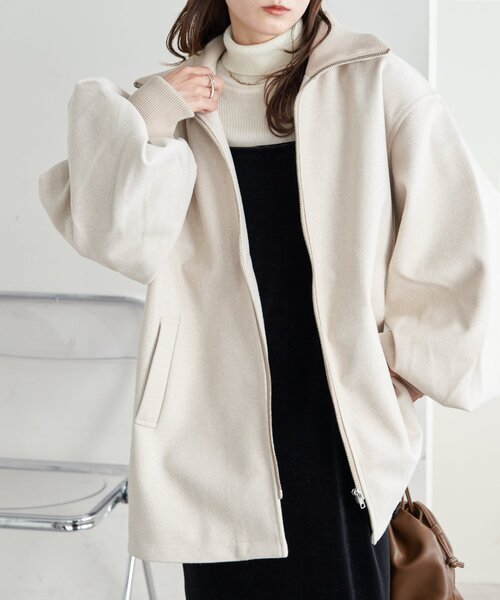 【未使用】DISCOAT ベージュ ウール ピーコート 未使用】DISCOAT ベージュ ウール ピーコート DISCOAT（ディスコート