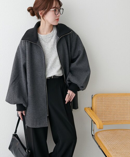 アパートバイ【WEB限定】カシープミドルジャケットコート グレー 数回使用美品】A part by カシープミドルジャケットコート 【公式通販】