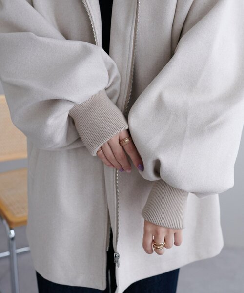 セール】【WEB限定】リブカラーミドルジップコート（その他アウター