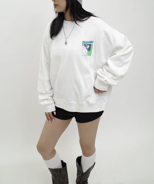 TOKYOGIRL（トーキョーガール）の「【WEB限定】東京ガールパネルカラーロゴクルースウェット（スウェット・レディース・ホワイト/ブラック/ブラック系その他・MEDIUM/LARGE/X-LARGE）」の4枚目の写真