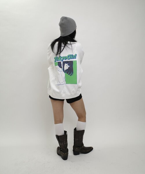 TOKYOGIRL（トーキョーガール）の「【WEB限定】東京ガールパネルカラーロゴクルースウェット（スウェット・レディース・ホワイト/ブラック/ブラック系その他・MEDIUM/LARGE/X-LARGE）」の7枚目の写真