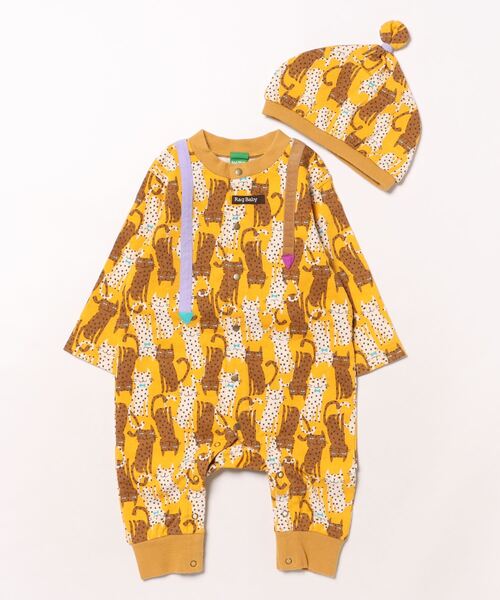 RAGMART(ラグマート)の「帽子&ロンパースセット(ロンパース・キッズ・イエロー/ブルー/ピンク・80cm/70cm)」の3枚目の写真