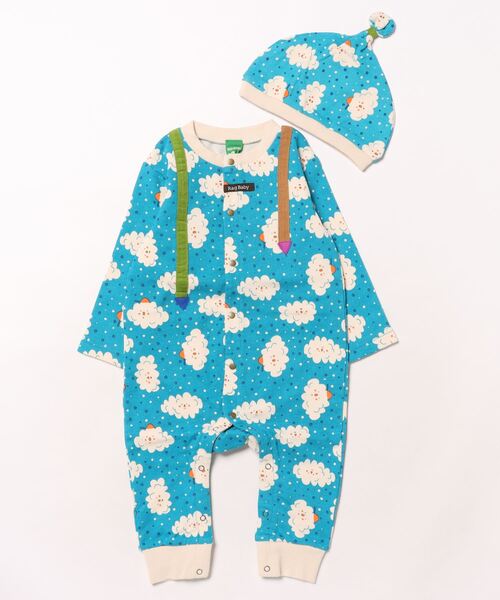 RAGMART(ラグマート)の「帽子&ロンパースセット(ロンパース・キッズ・イエロー/ブルー/ピンク・80cm/70cm)」の2枚目の写真