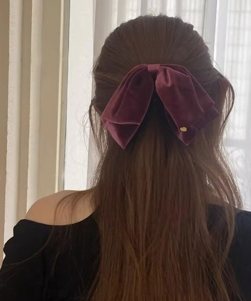 ammy.(エイミードット)の「【 ammy. / エイミードット 】 ベロア ビッグ リボン ヘアクリップ(バレッタ/ヘアクリップ・レディース・ブラウン/ワインレッド/ブラック/ダークパープル/ライトパープル・FREE)」の15枚目の写真