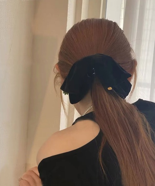 ammy.(エイミードット)の「【 ammy. / エイミードット 】 ベロア ビッグ リボン ヘアクリップ(バレッタ/ヘアクリップ・レディース・ブラウン/ワインレッド/ブラック/ダークパープル/ライトパープル・FREE)」の12枚目の写真