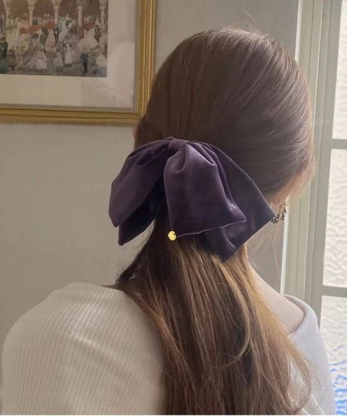 ammy.(エイミードット)の「【 ammy. / エイミードット 】 ベロア ビッグ リボン ヘアクリップ(バレッタ/ヘアクリップ・レディース・ブラウン/ワインレッド/ブラック/ダークパープル/ライトパープル・FREE)」の14枚目の写真