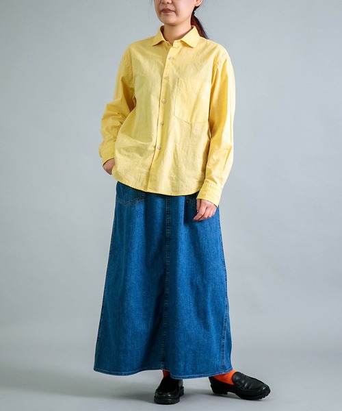 OMNIGOD womens / オムニゴッド] 撚り杢シャンブレー スプレッド