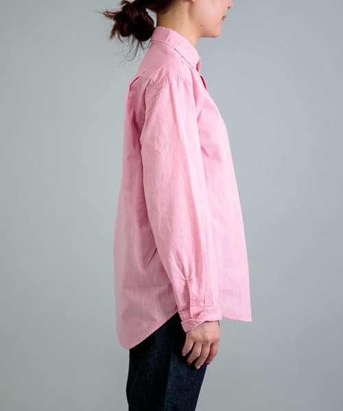 ブラウス シャツ 「OMNIGOD womens / オムニゴッド」 撚り杢シャンブレー スプレッドカラーマニッシュシャツ レディース OMNIGOD womens / オムニゴッド] 撚り杢シャンブレー スプレッド