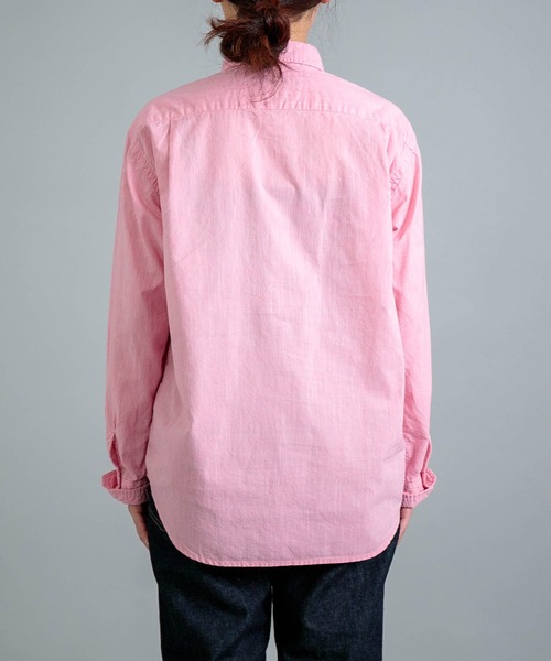 ブラウス シャツ 「OMNIGOD womens / オムニゴッド」 撚り杢シャンブレー スプレッドカラーマニッシュシャツ レディース OMNIGOD womens / オムニゴッド] 撚り杢シャンブレー スプレッド