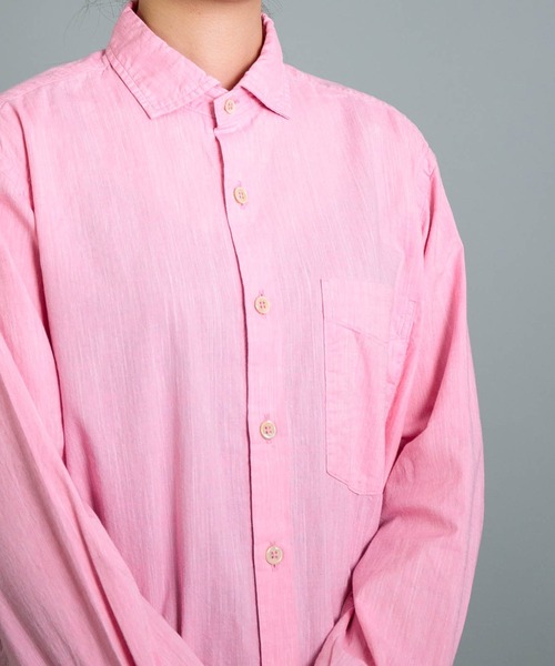 ブラウス シャツ 「OMNIGOD womens / オムニゴッド」 撚り杢シャンブレー スプレッドカラーマニッシュシャツ レディース OMNIGOD womens / オムニゴッド] 撚り杢シャンブレー スプレッド