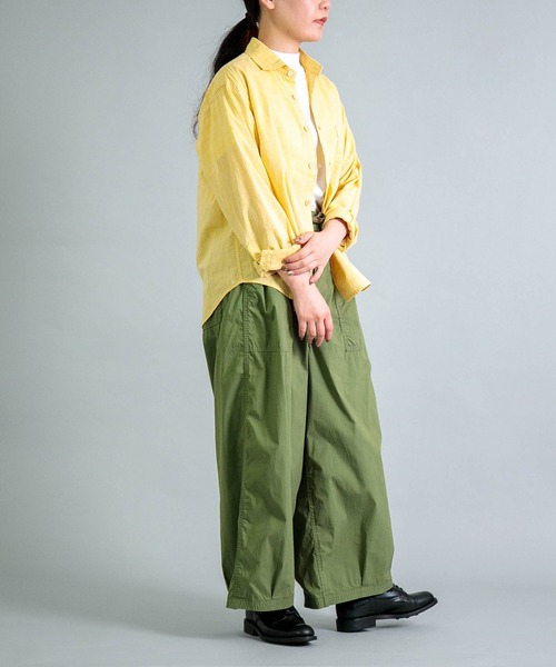 ブラウス シャツ 「OMNIGOD womens / オムニゴッド」 撚り杢シャンブレー スプレッドカラーマニッシュシャツ レディース OMNIGOD womens / オムニゴッド] 撚り杢シャンブレー スプレッド