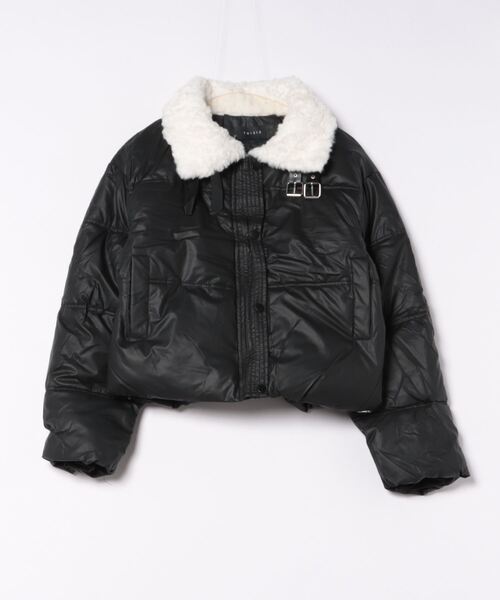 ボリュームクロップド ボアブルゾン レディース（ダウンジャケット