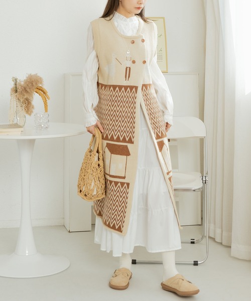 MAISON DE THERESE(メゾン ド テレーズ)の「ノースリーブロジャガードングニット(ニット/セーター・レディース・ブラック/ブラウン・FREE)」の21枚目の写真