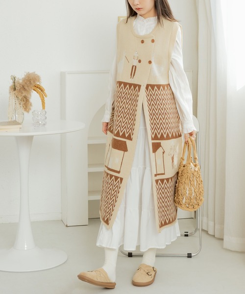 MAISON DE THERESE(メゾン ド テレーズ)の「ノースリーブロジャガードングニット(ニット/セーター・レディース・ブラック/ブラウン・FREE)」の20枚目の写真