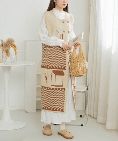 MAISON DE THERESE(メゾン ド テレーズ)の「ノースリーブロジャガードングニット(ニット/セーター・レディース・ブラック/ブラウン・FREE)」の16枚目の写真