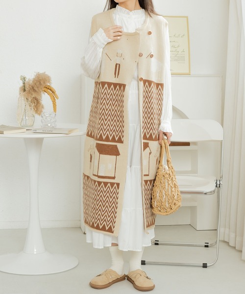 MAISON DE THERESE(メゾン ド テレーズ)の「ノースリーブロジャガードングニット(ニット/セーター・レディース・ブラック/ブラウン・FREE)」の19枚目の写真