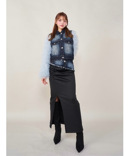 Darich ダーリッチ ボリュームチュールデニムGジャン　BLACK ダーリッチ Darich ボリュームチュールデニムGジャン （ブラック