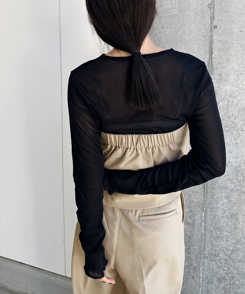 select MOCA by son（セレクトモカバイソン）の「フロントタックビスチェ（チューブトップ・レディース・ブラウン/ブラック/ベージュ・FREE）」の15枚目の写真