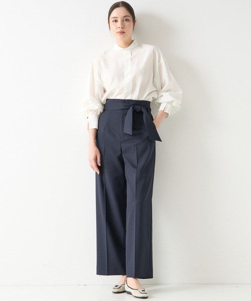 Tiara（ティアラ）の「ボリュームスリーブタックブラウス（シャツ/ブラウス・レディース・ホワイト/ネイビー・FREE）」の7枚目の写真