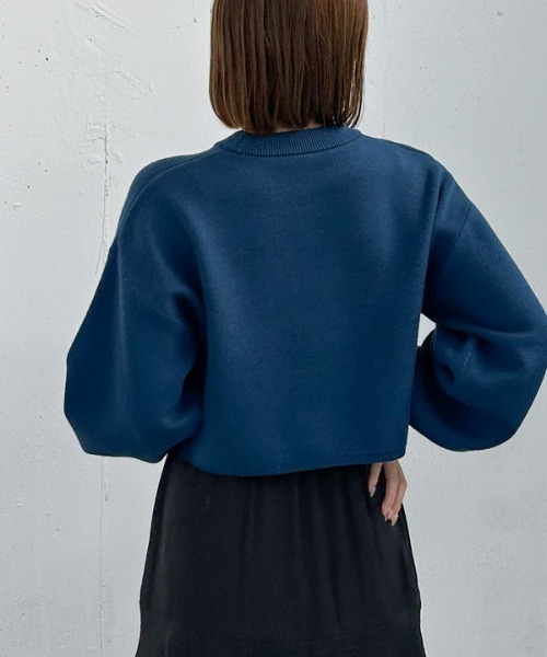 archives（アルシーヴ）の「ロゴＪＱショートニット（ニット/セーター・レディース・オフホワイト/ブルー/ブラック/ワイン・MEDIUM）」の20枚目の写真