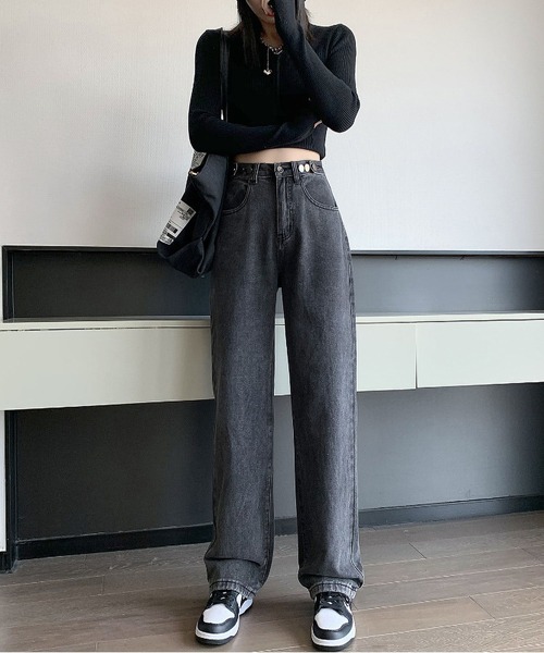 BLANC FICELLE(ブランフィセル)の「インナーファー デニム パンツ(デニムパンツ・レディース・ブラック/ブルー/インディゴブルー・S/M/L/XL/XXL/2XL)」の5枚目の写真