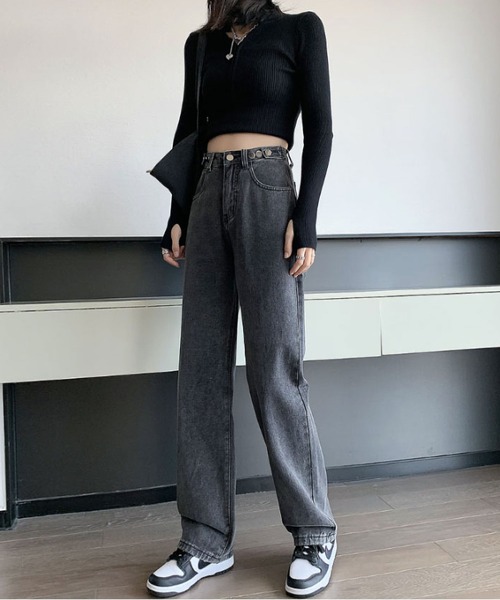BLANC FICELLE(ブランフィセル)の「インナーファー デニム パンツ(デニムパンツ・レディース・ブラック/ブルー/インディゴブルー・S/M/L/XL/XXL/2XL)」の6枚目の写真
