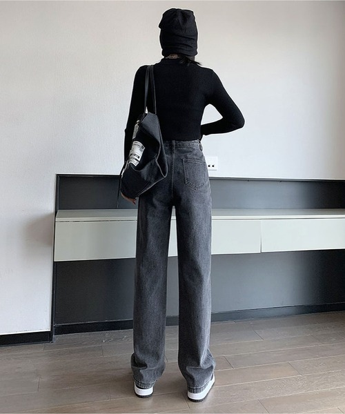 BLANC FICELLE(ブランフィセル)の「インナーファー デニム パンツ(デニムパンツ・レディース・ブラック/ブルー/インディゴブルー・S/M/L/XL/XXL/2XL)」の9枚目の写真