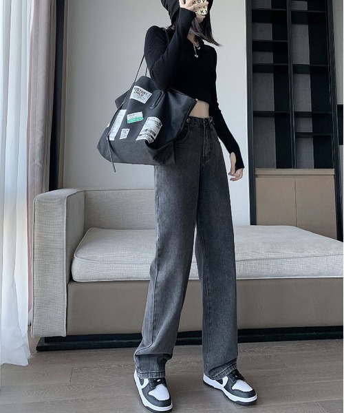 BLANC FICELLE(ブランフィセル)の「インナーファー デニム パンツ(デニムパンツ・レディース・ブラック/ブルー/インディゴブルー・S/M/L/XL/XXL/2XL)」の8枚目の写真