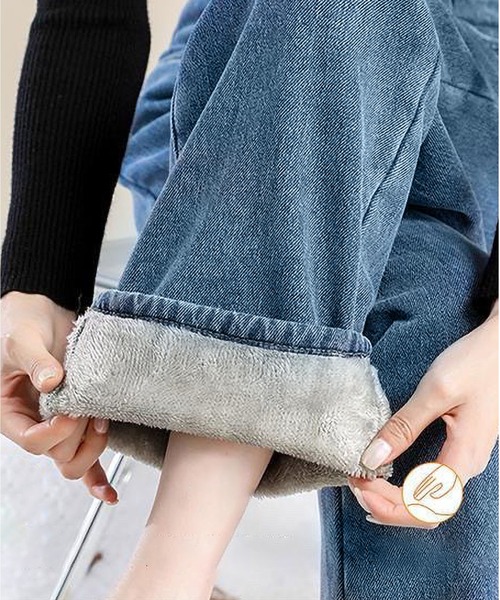 BLANC FICELLE(ブランフィセル)の「インナーファー デニム パンツ(デニムパンツ・レディース・ブラック/ブルー/インディゴブルー・S/M/L/XL/XXL/2XL)」の12枚目の写真