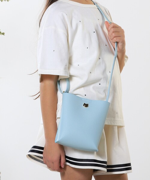 SHOO・LA・RUE（シューラルー）の「ソフトレザー調ポシェット（ショルダーバッグ・キッズ・アイボリー/グリーン系・00）」の2枚目の写真