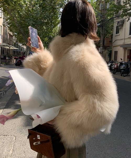 フェイクファー & PU ジャケット アウター★大人かわいい お洒落 楽天市場】ファーコート ショート丈 レディース フェイク