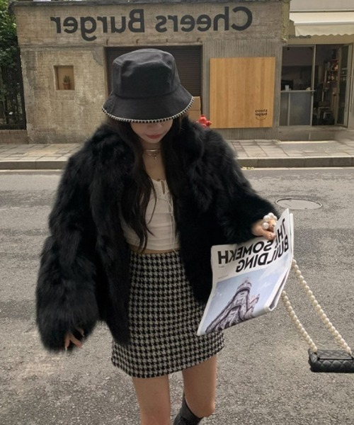 おしゃれスタ(オシャレスタ)の「ふわっとフェイクファージャケット(その他アウター・レディース・ブラック/アイボリー/ホワイト・S/M/L/XL)」の22枚目の写真