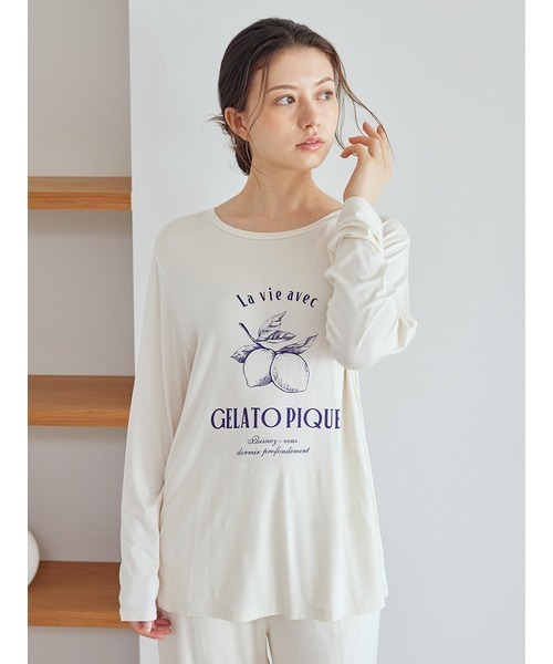 すぐ届く gelato pique* ルームウェア ロゴ ロンT 長袖 送料込み セール】モチーフロゴロンT(ルームウェア/パジャマ)|gelato