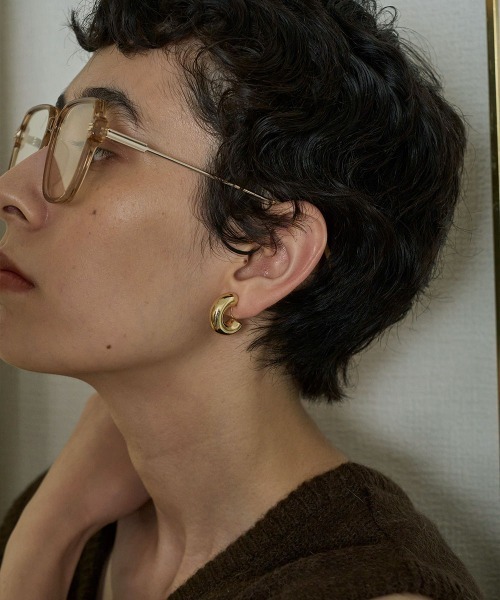 marjour（マージュール）の「BIG FRAME GLASSES（メガネ・レディース・ベージュ/ブラック・FREE）」の10枚目の写真