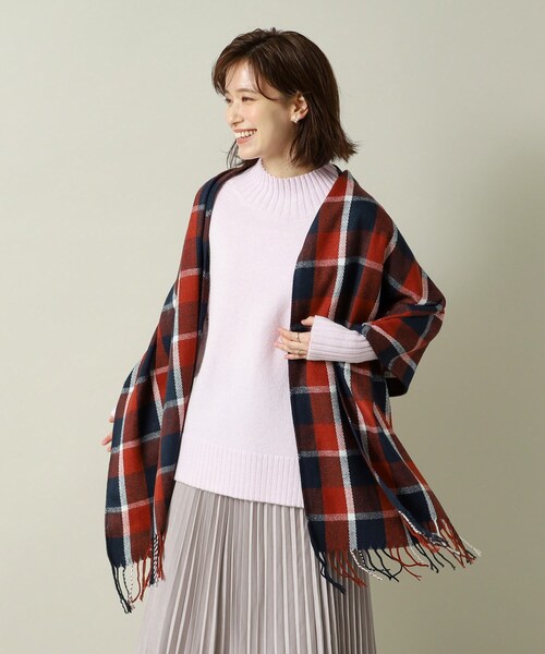 ITS'DEMO（イッツデモ）の「◆【手洗い可】チェックストール（ストール/ショール・レディース・ネイビー系1/ワイン系1/ワイン系3/ブルー系1/グリーン系その他3・00）」の9枚目の写真