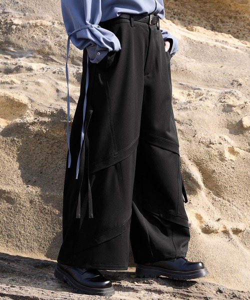 VELNUS】2way mode design loose parachute pants/2wayモード