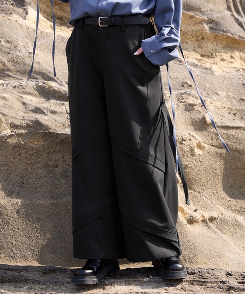 VELNUS（ベルナス）の「【VELNUS】2way mode design loose parachute pants/2wayモードデザインルーズパラシュートパンツ（スラックス・メンズ・ライトグレー/ブラック・S/L/M）」の3枚目の写真