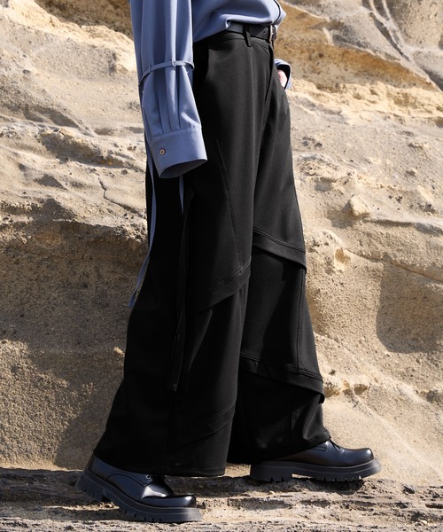 VELNUS（ベルナス）の「【VELNUS】2way mode design loose parachute pants/2wayモードデザインルーズパラシュートパンツ（スラックス・メンズ・ライトグレー/ブラック・S/L/M）」の5枚目の写真