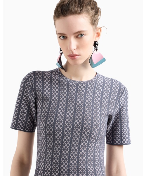 EMPORIO ARMANI(エンポリオアルマーニ)の「【エンポリオ アルマーニ】フレアドレス ジャカードニット(ドレス・レディース・グレー系その他・36/38/40/42)」の2枚目の写真