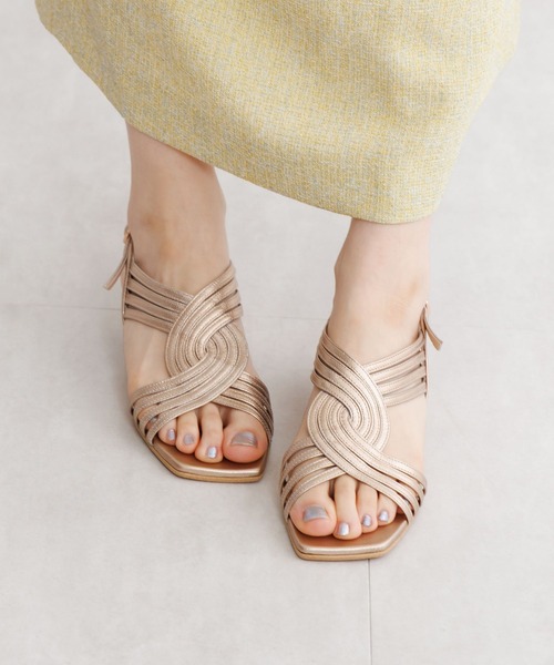 HIMIKO（ヒミコ）の「【Made in Japan】【HIMIKO】クロスメッシュローヒールサンダル/651202（サンダル・レディース・ブラック/シルバー/ピンク・22.5cm/24.0cm/23.0cm/26.5cm/25.5cm/24.5cm/23.5cm/22.0cm/21.5cm/26.0cm/25.0cm）」の2枚目の写真