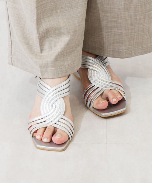 HIMIKO（ヒミコ）の「【Made in Japan】【HIMIKO】クロスメッシュローヒールサンダル/651202（サンダル・レディース・ブラック/シルバー/ピンク・22.5cm/24.0cm/23.0cm/26.5cm/25.5cm/24.5cm/23.5cm/22.0cm/21.5cm/26.0cm/25.0cm）」の15枚目の写真