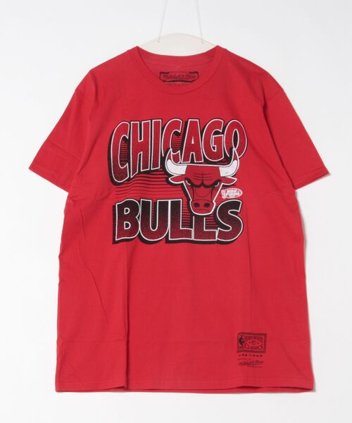 送料関税込み[NBA] Mitchell&Ness Tシャツ★男女兼用★大人気★ セール】【Mitchell&Ness】NBA INCLINE STACKED TEE BULLS